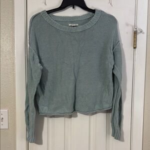 American Eagle Outfitters Light Teal Crew Neck Sweater